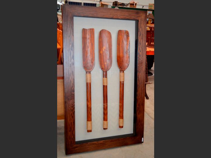 BOX FRAMED CARVED SPOONS ARTWORK, 150 x 90cm