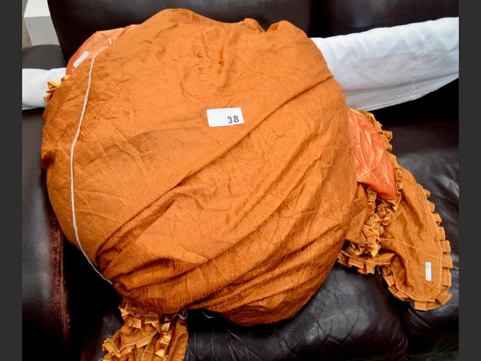 PAIR RUST BROWN CURTAINS