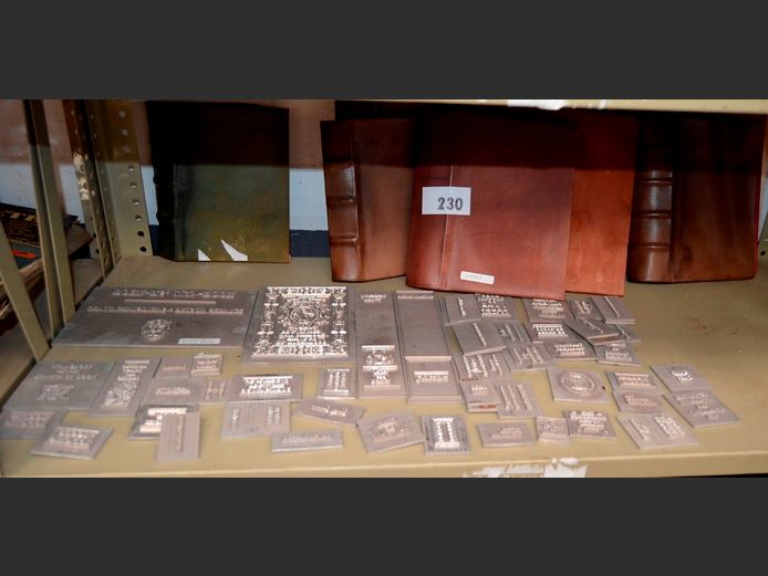 VINTAGE METAL PRINTING BLOCKS & BOOK COVERS