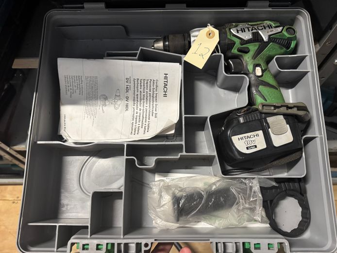 Hitachi 18V 18DL Power Drill with battery, handle and case - untested
