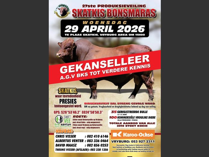 SKATKIS BONSMARAS 27STE PRODUKSIEVEILING