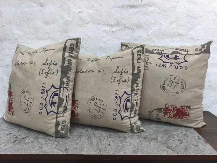 Postmark Print Scatter Cushions - Set of 3