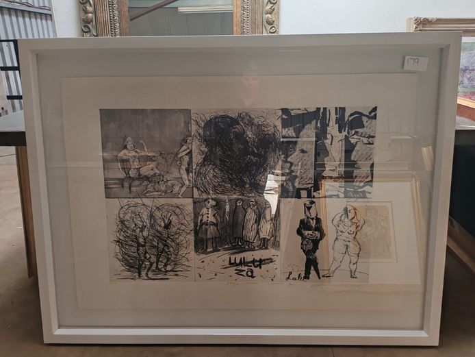  Beautiful Etching of Figures Painting (STC)