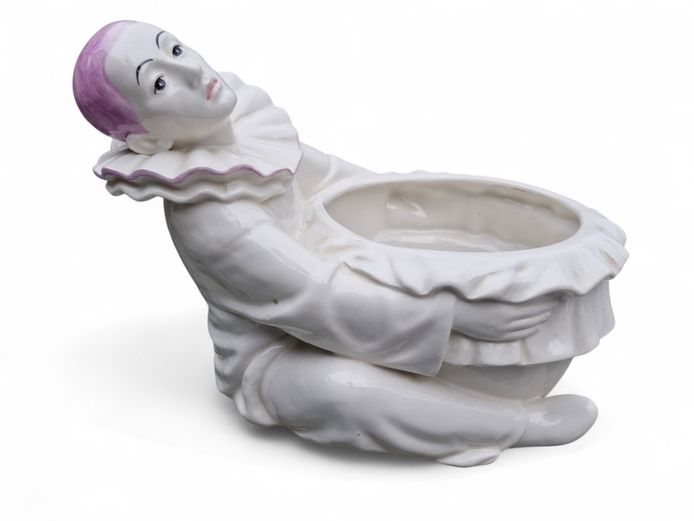 Vintage Italian Ceramic Pierrot Planter