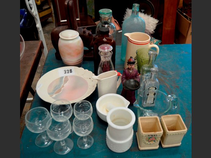 PAIR HIPPO BOOKENDS, MORTAR & PESTLE, etc