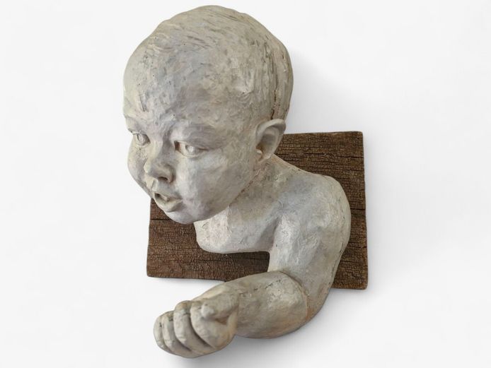 Signed & Dated 1974 Sculpture on Wooden Backboard