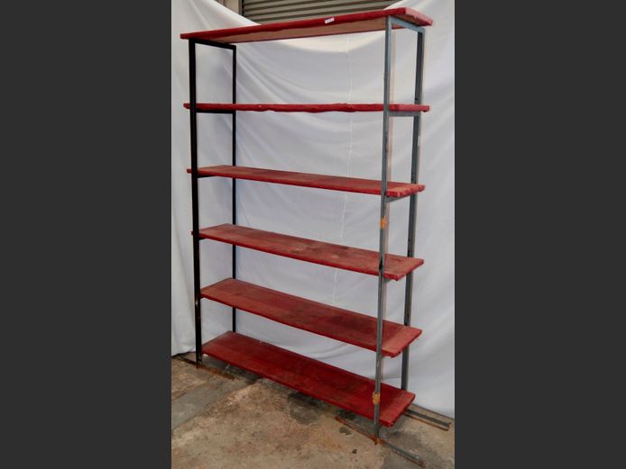 METAL & WOOD 6-TIER SHELF, 128 x 35 x 192cm