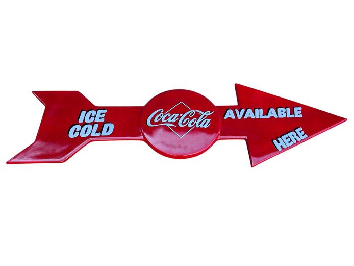 Large Fiberglass Coca-Cola Arrow Sign