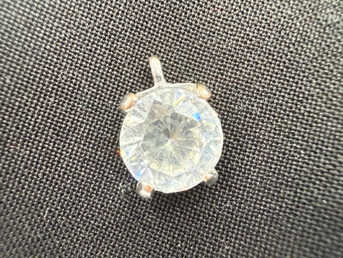 Large Solitaire-Style Clear Stone Pendant (Untested)