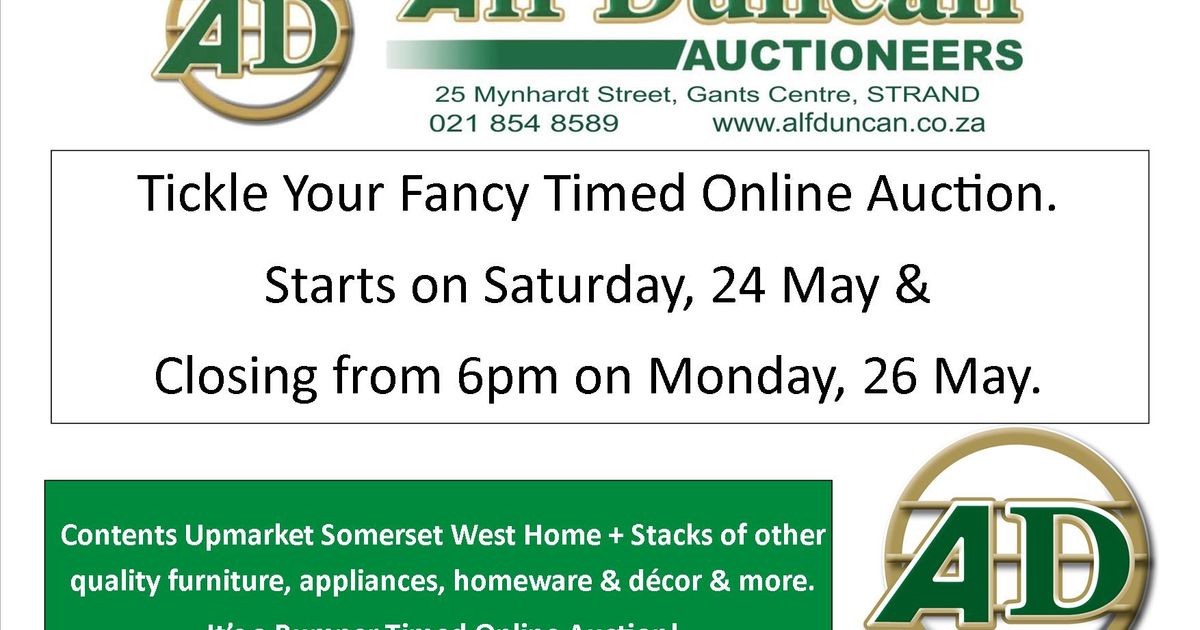 Tickle Your Fancy Timed Online Auction | SAIA Institute of Auctioneers
