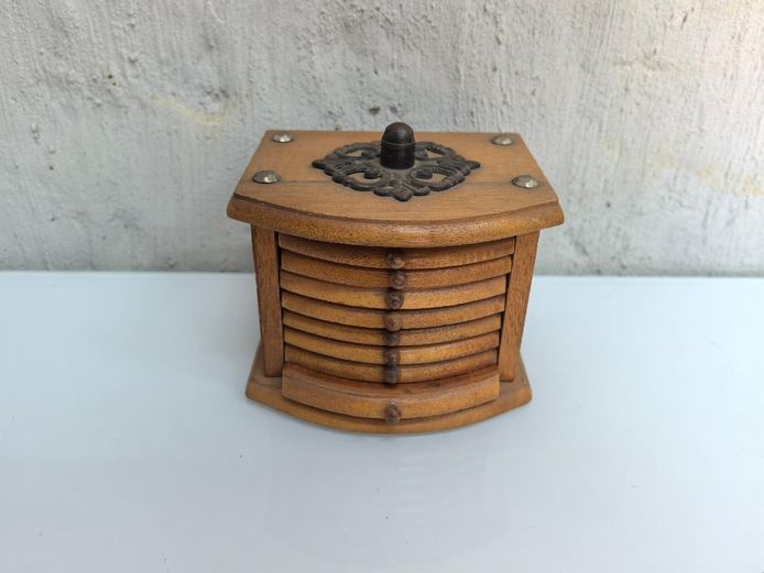 Vintage Mid-Century Wooden Coaster Set
