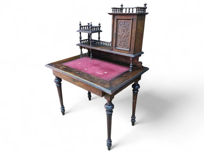 19th Century Walnut Neo-Renaissance Secretary Desk