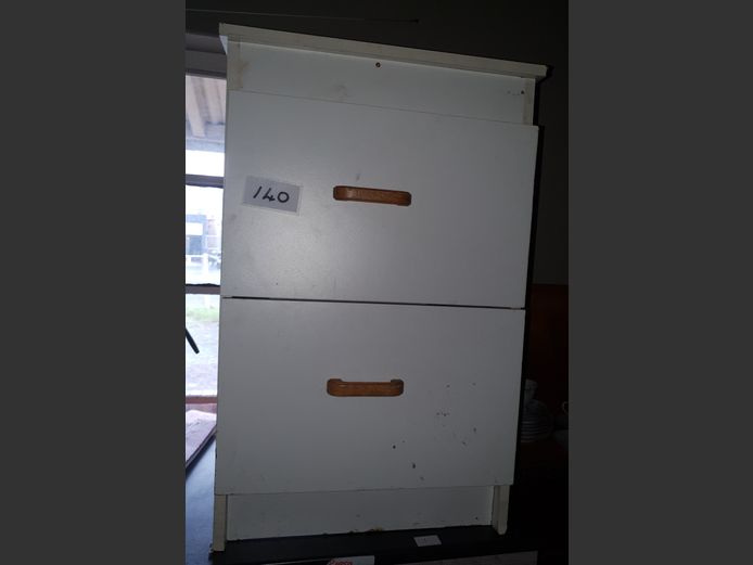 WHITE 2-DRAWER BEDSIDE PEDESTAL