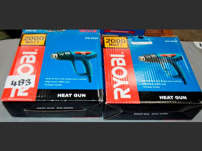 LOT OF 2: RYOBI 2000W HEAT GUNS [Untested]