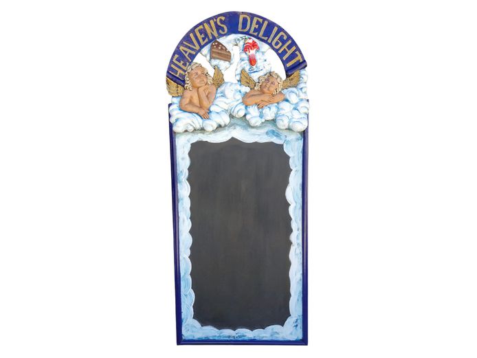 Decorative "Heaven's Delight" Cherub Cafe Chalkboard Sign