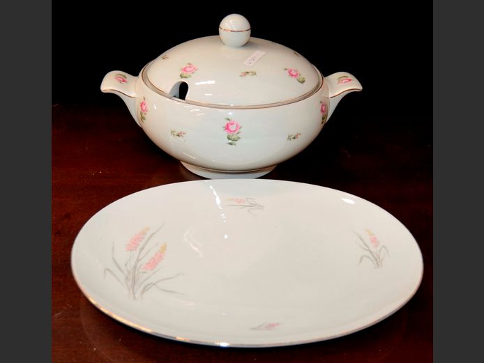 EPIAG CERAMIC SOUP TUREEN WITH LID, 25cm Diameter, &  THOMAS PLATTER, 33.5 x 24cm
