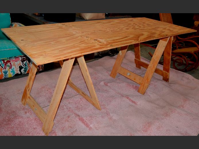 MARINE PLY TRESTLE TABLE, 240 x 90 x 85cm