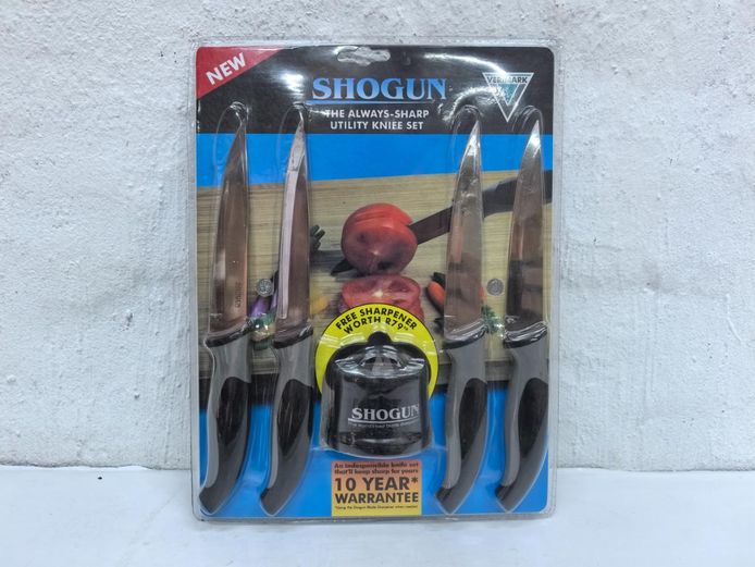 Verimark Shogun 4-Piece Utility Knife Set with Sharpener (New)