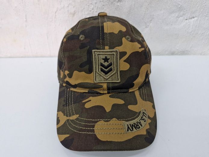 U.S. Army Camo Baseball Cap with Rank Patch