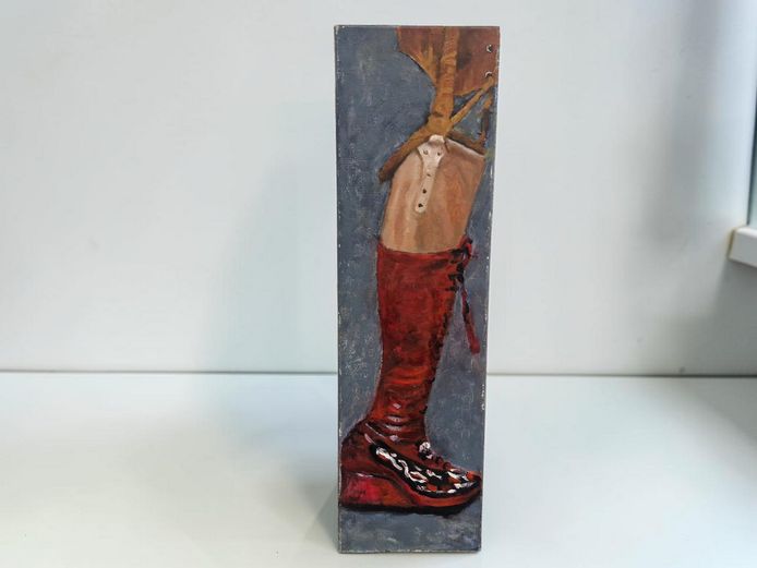 Pauline Hugo Original Oil on Canvas – "The Red Boot"