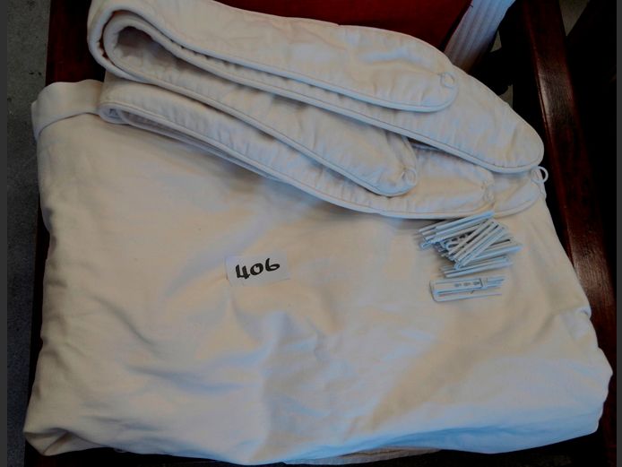 PAIR CREAM CURTAINS WITH TIEBACKS