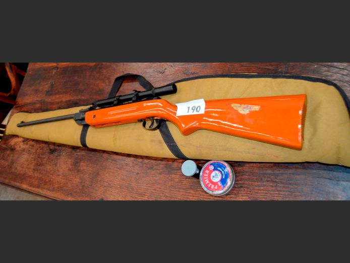 PELLET GUN WITH PELLETS & BAG, 98cm Long