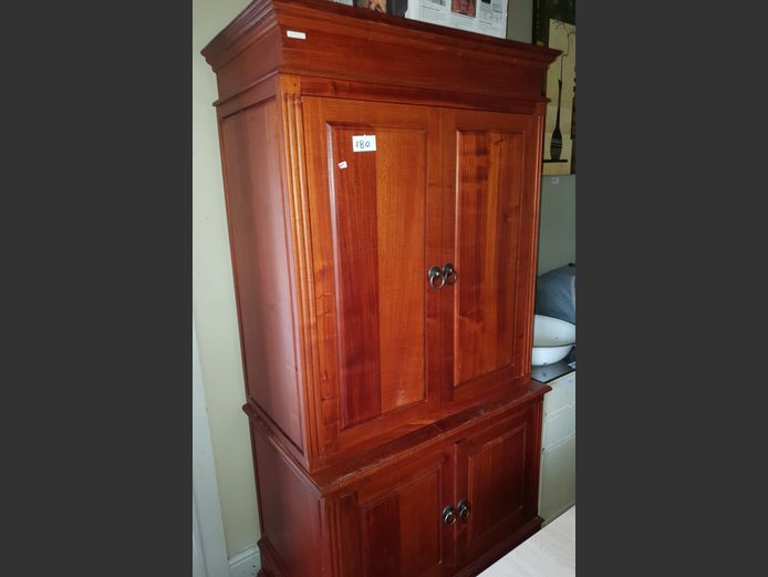 TEAK 4-DOOR DRINK CABINET, 103 x 63 x 200cm
