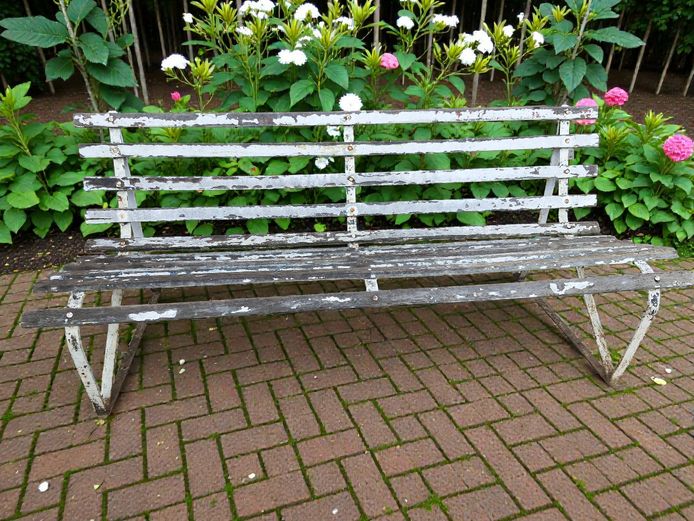 Rustic Slatted Garden Bench