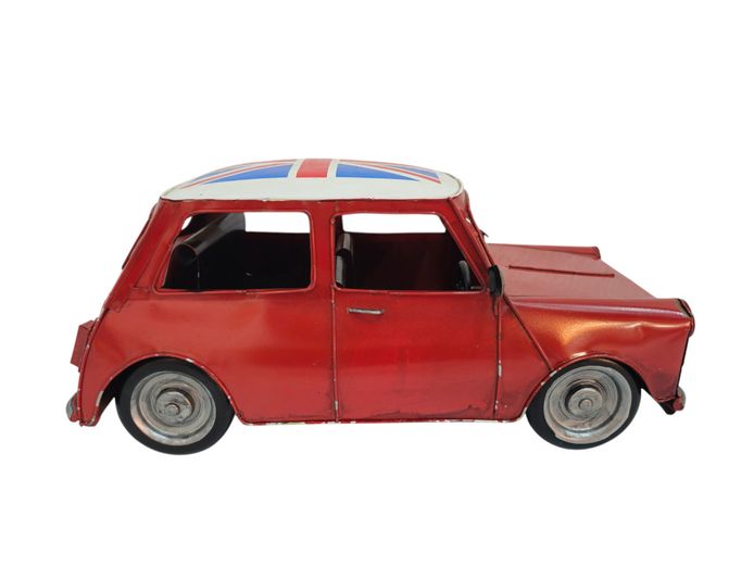 Vintage-Style Metal Tin Mini Cooper Decorative Model