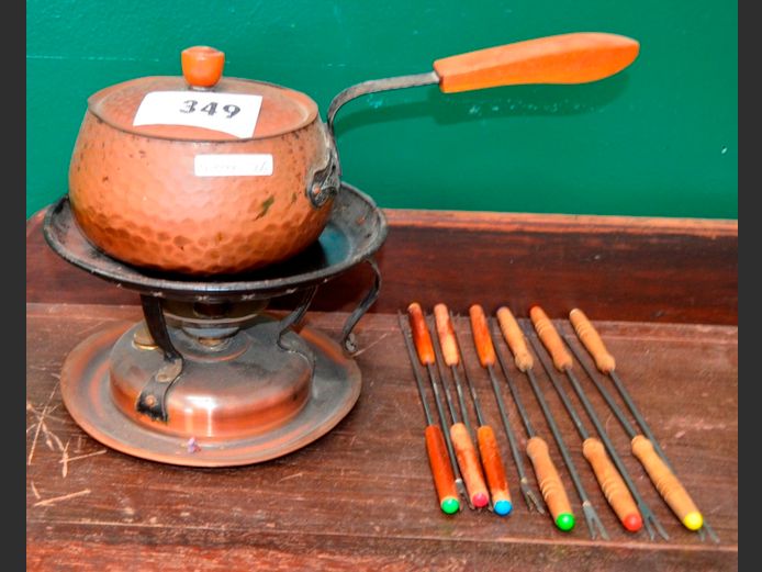 VINTAGE COPPER FONDUE SET