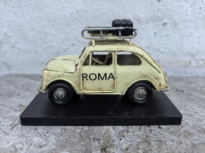 Roma Italian Metal Model Car on Black Display Base