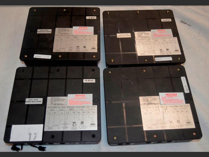 LOT: 4 x 12V GEYSER CONTROLLER PUMPS [Untested]