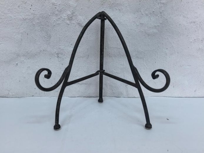 Vintage Wrought Iron Tabletop Folding Display Easel Stand