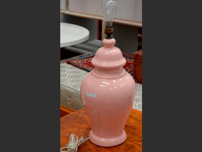 PINK CERAMIC TABLE LAMP [No shade], 46cm High