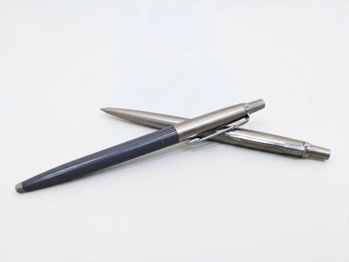 Vintage Parker Stainless Steel Jotter Ballpoint Pen & Mechanical Pencil Set