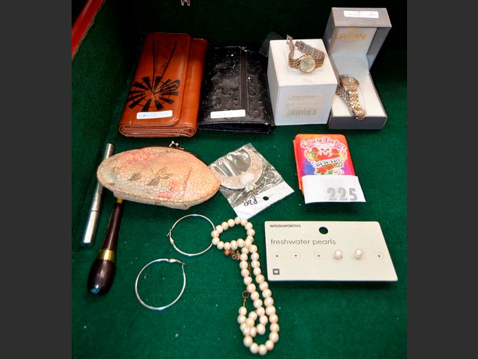 LOT: LADIES WRISTWATCHES, PURSES, etc