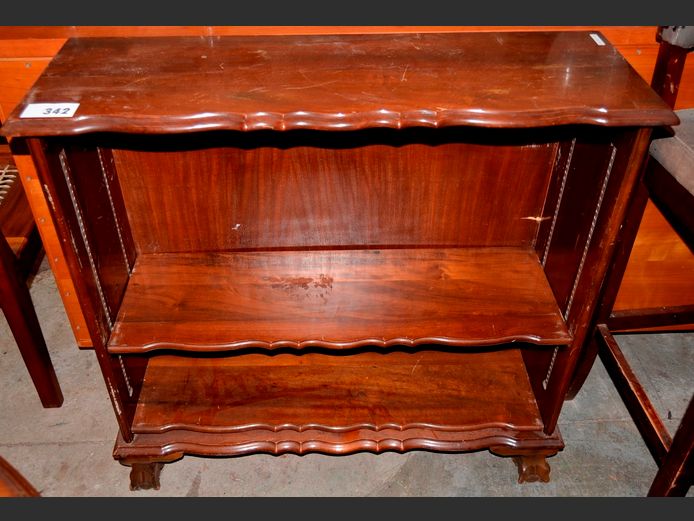 IMBUIA BALL & CLAW 2-TIER BOOKSHELF, 92 x 30 x 91cm [Scratched]