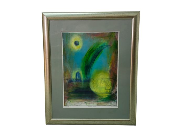 "A Harvest Festival" - Framed D. Galinsky Monoprint (1997)