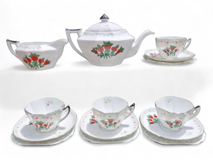 1930's Five Roses Bone China Tea Set - Czechoslovakia