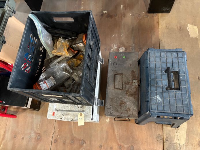 Lot of Tool Boxes + Crate of Screws & Nails 
