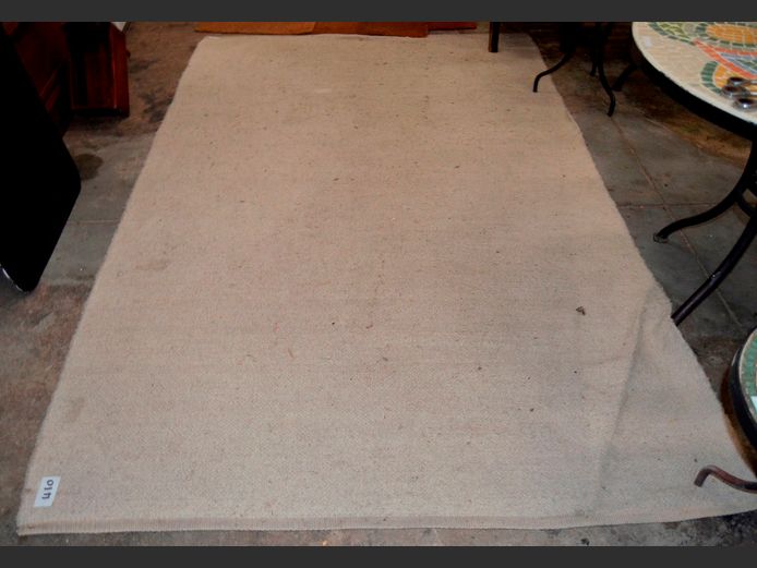 CREAM WOOL CARPET, 220 x 150cm [Needs a clean]