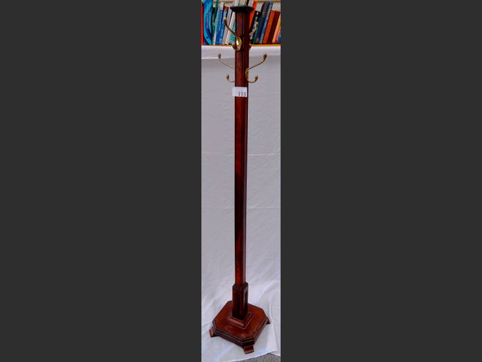 MAHOGANY COAT & HAT STAND, 162cm High