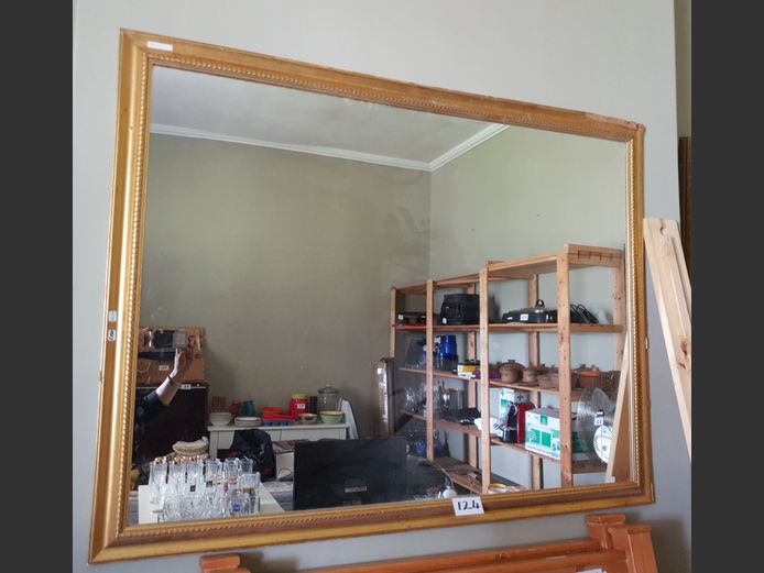 LARGE GILT FRAMED MIRROR [Some damage to frame]