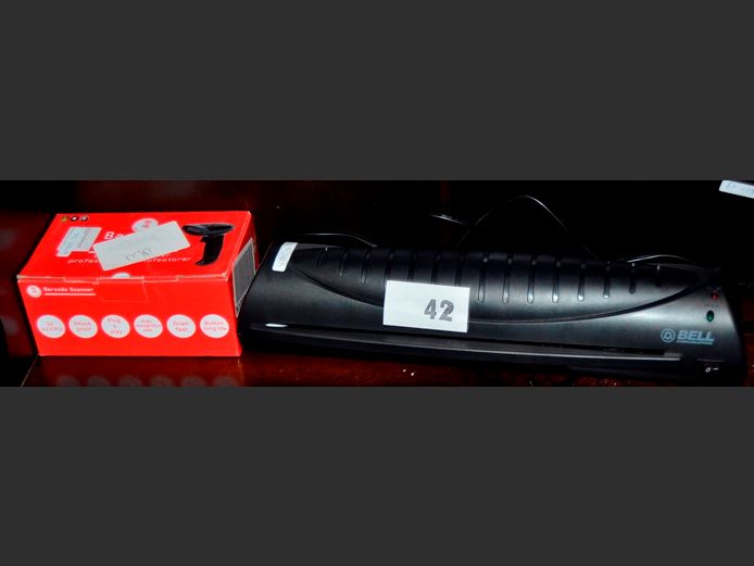 BELL LAMINATOR [Faulty], & A BARCODE SCANNER [Untested]