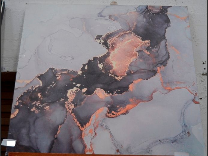 UNFRAMED ABSTRACT PRINT ON CANVAS, 100 x 100cm