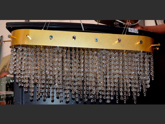 "GOLD" & FAUX CRYSTAL CEILING LIGHT