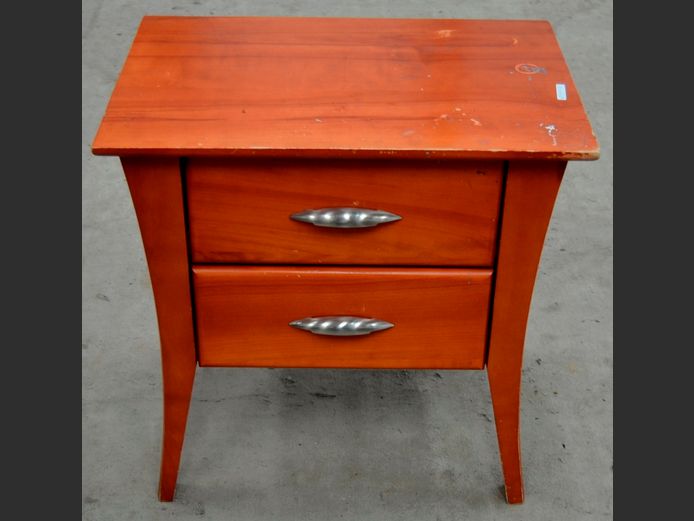 CHERRY FINISH 2-DRAWER PEDESTAL, 59 x 41 x 60cm [Some scuff marks]
