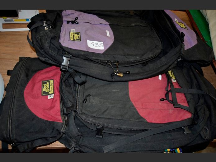 LOT: 2 x BLACK BACKPACKS