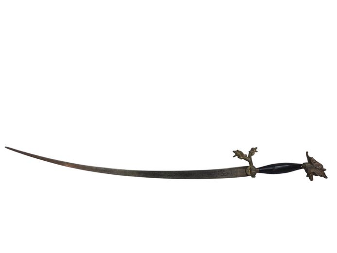 Antique-Style Ornate Dragon Motif Curved Sword