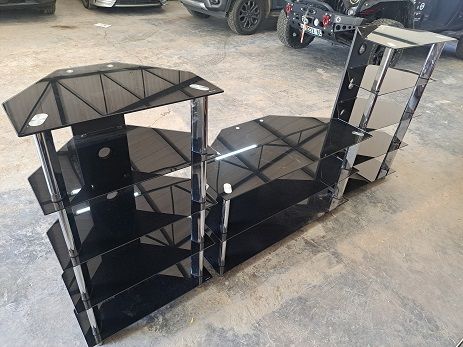 Black Glass TV Unit